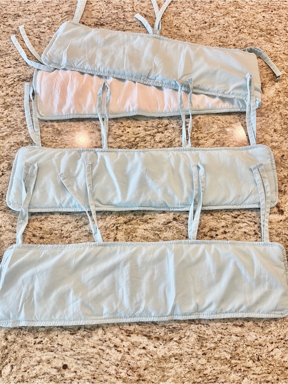 Classic Light Blue Crib Decor with Ties